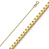 0.6mm Solid 14K Yellow Gold Solid Box Link Chain Necklace 16-22in thumb 0