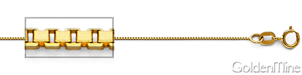0.5mm 14K Yellow Gold Solid Box Link Chain Necklace 16-22in Slide 1