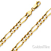 7mm 14K Yellow Gold Men's Figaro Link Chain Necklace 22-26in thumb 0