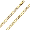 5mm 14K Two Tone Gold White Pave Figaro Chain Necklace 18-26in thumb 0