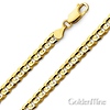 6mm 14K Yellow Gold Men's Concave Curb Cuban Link Chain Bracelet 8in thumb 0