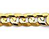 7mm 14K Yellow Gold Men's Concave Curb Cuban Link Chain Bracelet 8.5in thumb 1