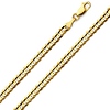 4mm 14K Yellow Gold Men's Concave Curb Cuban Link Chain Necklace 18-24in thumb 0