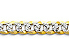 5mm 14K Two Tone Gold Men's White Pave Curb Cuban Link Chain Necklace 18-26in thumb 1