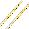 6.5mm 14K Yellow Gold Men's Flat Mariner Chain Necklace 20-26in thumb 0