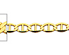 3.5mm 14K Yellow Gold Flat Mariner Link Chain Bracelet 7in thumb 1