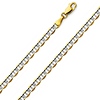 4.5mm 14K Two Tone Gold Men's Flat Mariner Chain Necklace 20-24in thumb 0