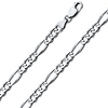 6mm 14K White Gold Men's Figaro Link Chain Necklace 20-30in thumb 0