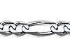 6mm 14K White Gold Men's Figaro Link Chain Bracelet 8in thumb 1