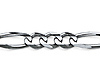 4mm 14K White Gold Figaro Link Chain Bracelet thumb 1