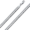 6mm 14K White Gold Men's Concave Curb Cuban Link Chain Necklace 18-30in thumb 0