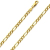 4mm 14K Yellow Gold Pave Figaro Link Chain Necklace 18-24in thumb 0