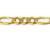 4mm 14K Yellow Gold Pave Figaro Link Chain Necklace 18-24in thumb 1