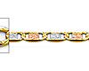 3.3mm 14K Tricolor Gold Pave Valentino Chain Necklace 18-24in thumb 1