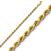 2mm 14K Yellow Gold Diamond-Cut Rope Chain Necklace - Heavy 16-24in thumb 0