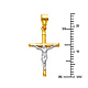 Small Rod Crucifix Pendant in Two-Tone 14K Yellow Gold thumb 1