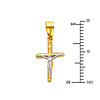 Small Milgrain Edge 14K Two Tone Gold Crucifix Pendant thumb 1