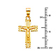 Petite Diamond-Cut Edge Crucifix Pendant in 14K Yellow Gold thumb 2