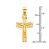 Petite Diamond-Cut Edge Crucifix Pendant in 14K Yellow Gold thumb 2
