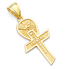 My First Communion Spanish Text Cross Pendant in 14K Yellow Gold- Small thumb 0