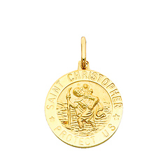 14K Yellow Gold Saint Christopher Pendant