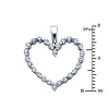 Classic 14K White Gold CZ Open Heart Pendant thumb 1