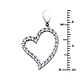 Curved 14K White Gold CZ Heart Pendant thumb 1