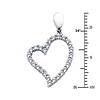 Curved 14K White Gold CZ Heart Pendant thumb 1