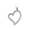 Curved 14K White Gold CZ Heart Pendant thumb 0