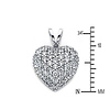 14K White Gold CZ Puff Heart Pendant thumb 1