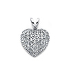 14K White Gold CZ Puff Heart Pendant thumb 0