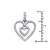 14K White Gold CZ Love Heart Pendant thumb 1