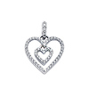 14K White Gold CZ Love Heart Pendant thumb 0