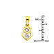 14K Yellow Gold Interlocking CZ Two Hearts Pendant thumb 1