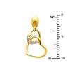 Interlocking 14K Yellow Gold CZ Hearts Pendant thumb 1