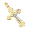 Detailed 14K Two-Tone Gold Crucifix Pendant thumb 0