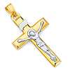 Graceful 14K Two-Tone Gold Crucifix Pendant thumb 0