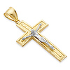 Classic 14K Two-Tone Gold Crucifix Pendant thumb 0