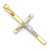 Simplistic 14K Two-Tone Gold Crucifix Pendant thumb 0