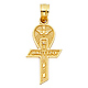 Petite My Baptism in Spanish Text Cross Pendant in 14K Yellow Gold thumb 1