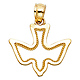 Open Cut Milgrain Dove Charm Pendant in 14K Yellow Gold thumb 1