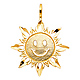 Textured Smiling Happy Face Sun Pendant in 14K Yellow Gold - Small thumb 1