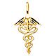 Winged Caduceus Pendant in 14K Yellow Gold - Medical, Commerce thumb 1