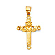 Small Claddagh Cross Pendant in 14K Yellow Gold thumb 1