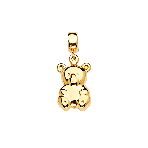 Teddy Bear Pendant in 14K Yellow Gold - Mini Slide 0