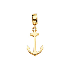 Petite Anchor Pendant in 14K Yellow Gold