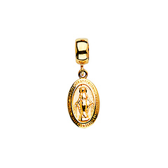 Mini Virgin Mary With Open Arms Charm Pendant in 14K Yellow Gold