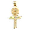 My First Communion Spanish Text Cross Pendant in 14K Yellow Gold- Small thumb 1