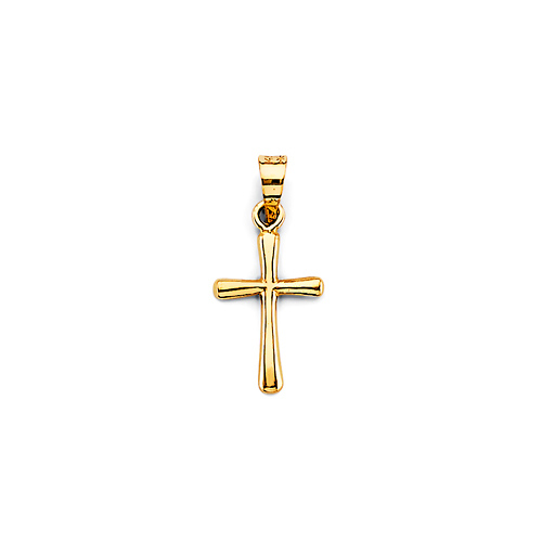 Classic Byzantine Cross Pendant in 14K Yellow Gold Solid - Mini Slide 0