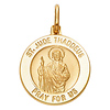 St. Jude Thaddeus Round Medal Pendant in 14K Yellow Gold - Petite thumb 1